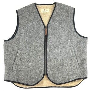 VTG Woolrich Vest Mens XL Sherpa Lined Wool Blend Hunting Full Zip Jacket 412